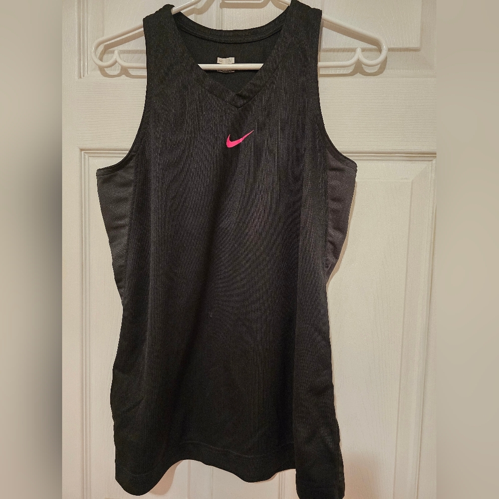 Nike Black Tank Top with Pink Logo